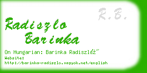 radiszlo barinka business card